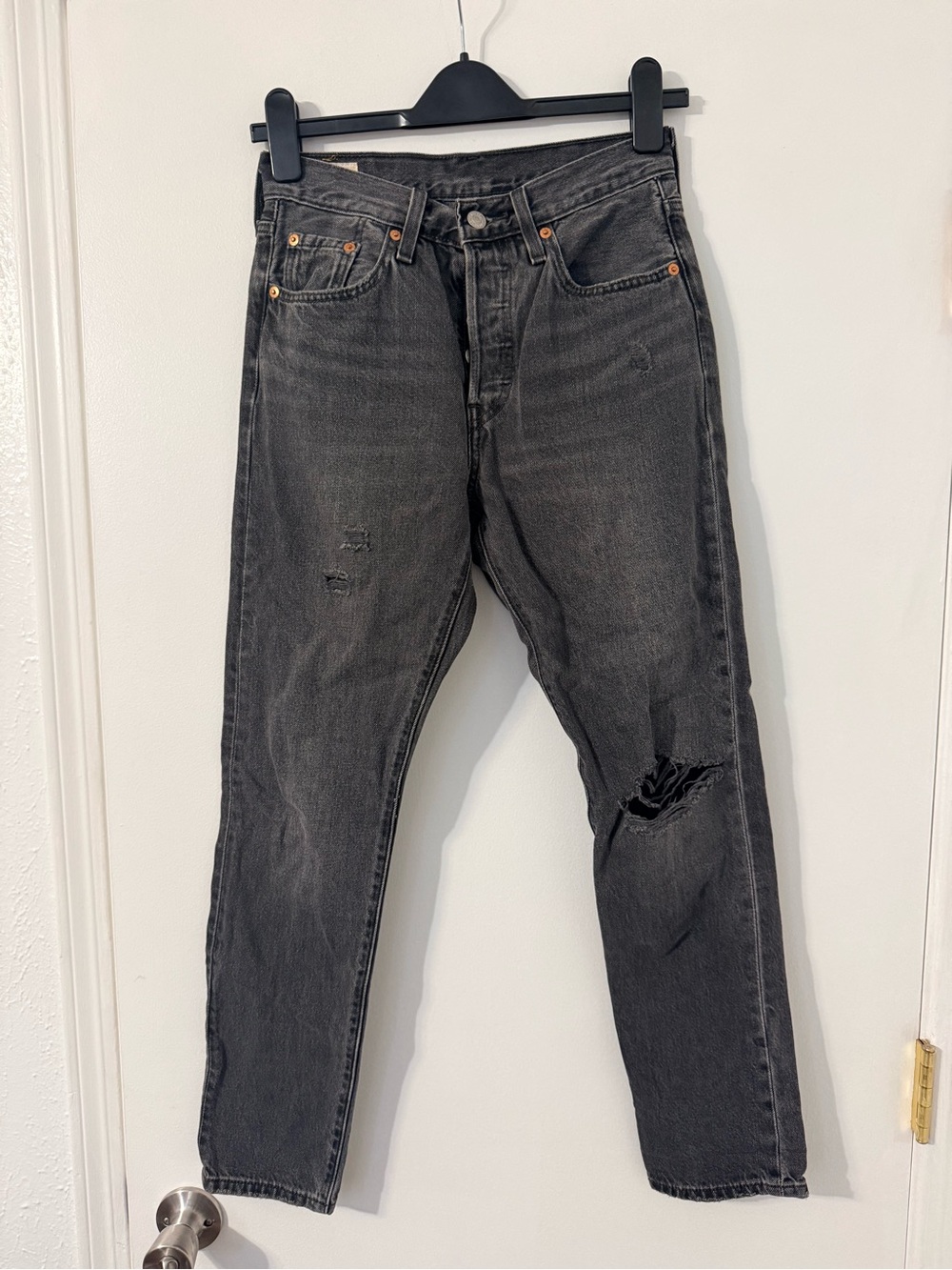 Levi’s 501 Skinny Distressed Black Jeans